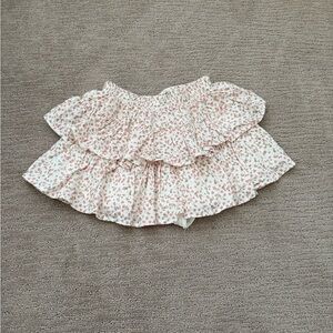 Vintage Havana Floral Ruffle Skirt - Pink and White